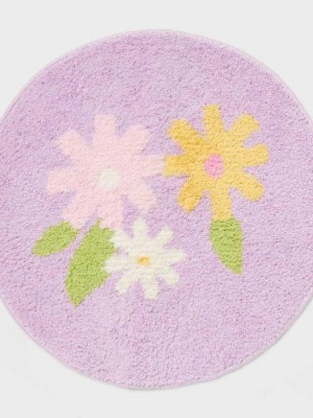 Room Essentials 24" Round Floral Bath Rug Lilac NWT